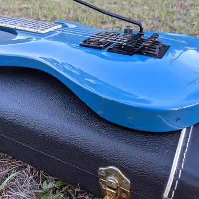 1987 Kramer Mach II Stagemaster Standard Flip Flop Blue W/OHSC Great Condition Overall image 7