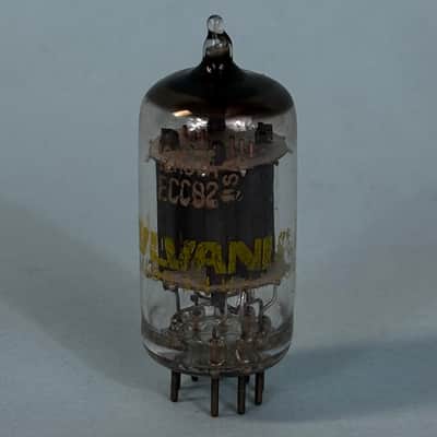 1970s Sylvania 12AU7A ECC82 Vintage Long Plate Halo Getter Preamp Tube! T387 image 1