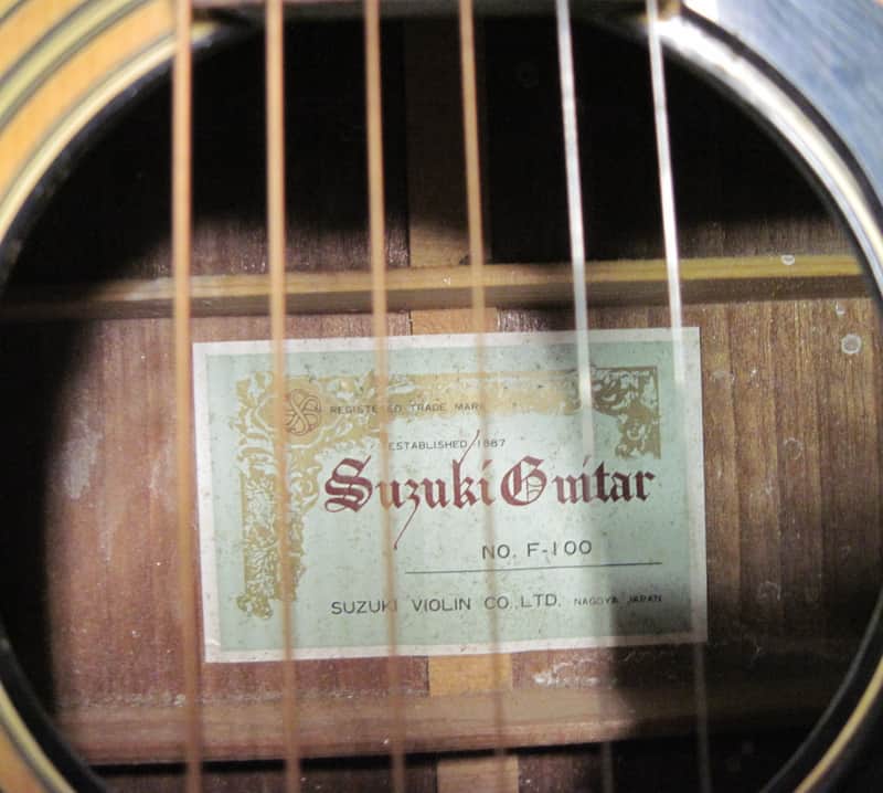 Vintage Suzuki F-100 folk guitar with case | Reverb