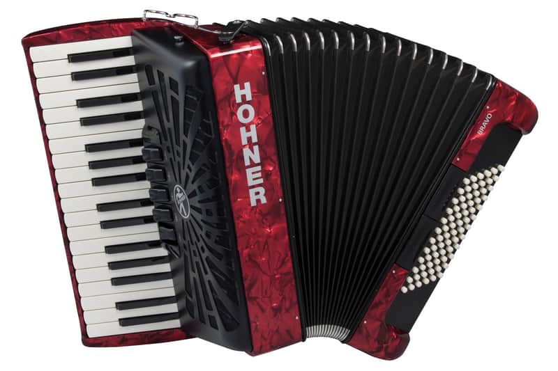 Hohner Bravo III 72 Accordion - Red w/ Gigbag image 1