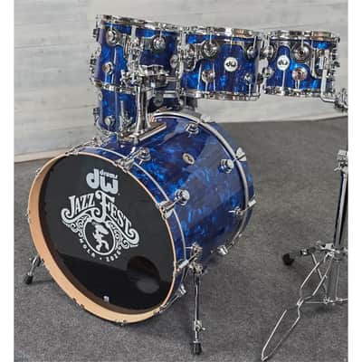 Used DW Collectors VLT 333 Maple 7pc Drum Set Blue Moonstone - Very Good image 4