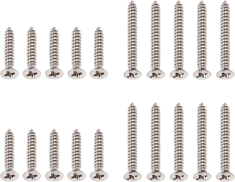 Imperial Guitar Humbucker Pickup Frame Mounting Screws Set Flat Head Countersunk Pickup Ring Mounting Screws Kit for Gibson Les Paul SG 10pcs Long + 10pcs Short Screws image 1