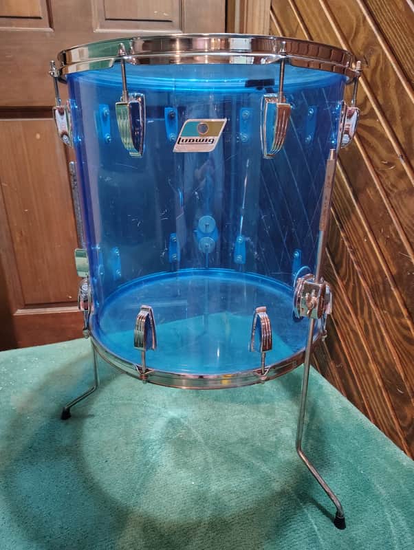 Ludwig 16x16" Vistalite Acrylic Floor Tom 1970s - Blue image 1