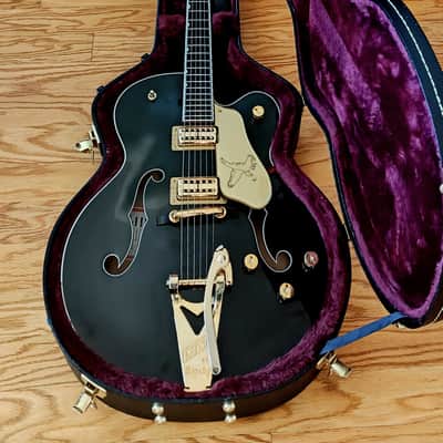 Gretsch G6136T-BLK Players Edition Falcon with String-Thru Bigsby Upgraded Pickups- Black image 1