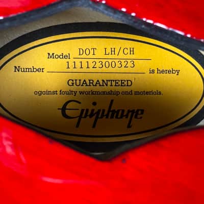 2011 Epiphone Dot LH/CH Left Handed Cherry Semi Hollowbody ES Electric Guitar W/ Hardshell Case! image 13