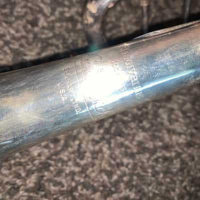 Vintage vintage 1970s Bach Stradivarius step up  Professional Model  37 Trumpet and Hardshell case Silver-Plated image 21