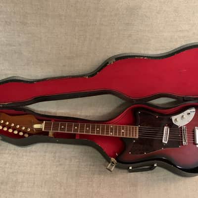 Vintage 1960’s Conqueror Teisco Kawai Kingston 23.5” Short Scale Offset Electric Guitar + 2 Tone Case Japan MIJ image 3