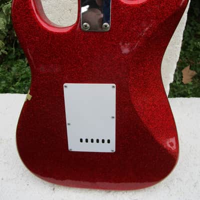 John Bennet Stratocaster Guitar, Mid- 70's, Japan, Red Sparkle Finish, Gig Bag image 10