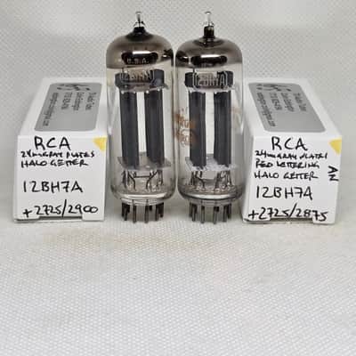 RCA 12BH7A Gray Plate Halo Getter Well Matched (6.0%) Pair NOS 12BH7 ECC99