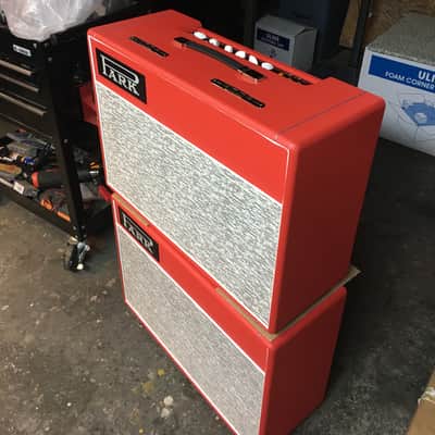 PARK  45w Custom-made PARK 2x12 Bluesbreaker with matching 2x12 extension cab. 2017 - RED with EC Collins WHITE Park Pinstripe grill cloth. (Made by MITCH COLBY) image 11