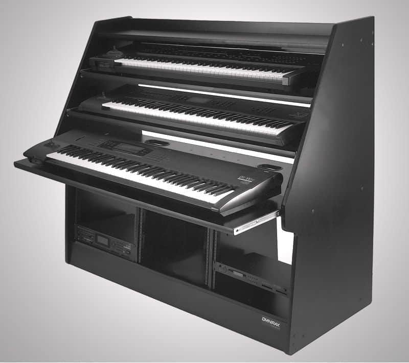 Omnirax SynthRax 88 3-Tier Sliding Keyboard Synthesizer Cabinet image 1