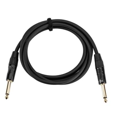 H&A Elite Pro 1/4  TS Male to 1/4  TS Male Instrument Cable with Rean by Neutrik Gold Connectors, 6' image 1