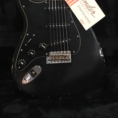 LEFTY! 1978 Vintage Fender Stratocaster Black Nitro Lacquer Strat Aged Relic Guitar Left CBS ‘78 HSC image 25