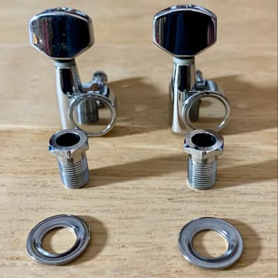 Tuning Heads (2) For Electric Guitars, In-Line Style, Right Handed (Chrome) image 2