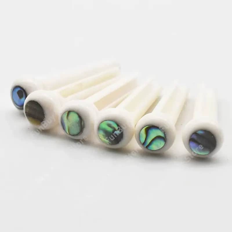 6pcs Abalone Top Acoustic Guitar Bone Bridge Pins image 1