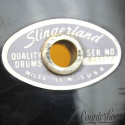 Slingerland 16x14" Concert Floor Tom Drum Black Beauty Wrap Birdseye Maple 80s image 2
