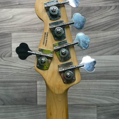 2000 Squier By Fender Precision Bass V Standard Series Electric Bass 5 String Shoreline Gold Finish image 6