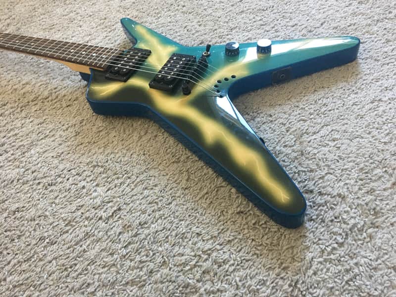 Dean Baby ML Dimebag Lightning Bolt Dime Bag Darrell Blue Green