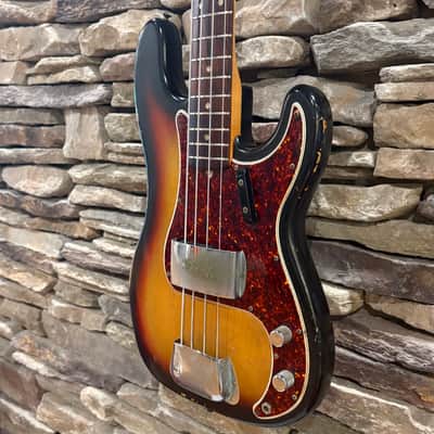 Fender Precision Bass 1966 - Sunburst w/ Non-Original Chipboard Case image 3