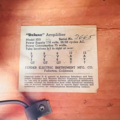 1954 Fender Deluxe Amplifier 5D3 Wide Panel - Tweed image 9