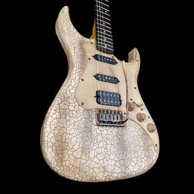 AXL Badwater SRO HSS Distressed Electric Guitar in Cracked | Reverb