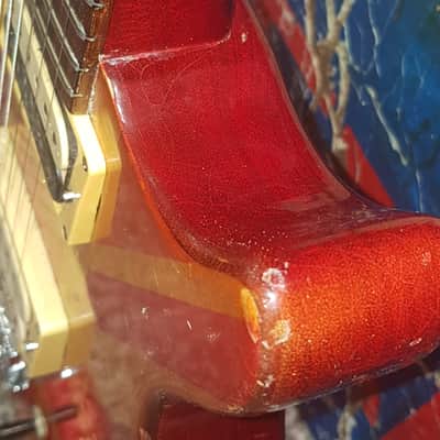 Hamer Special 1982 unique & rare union jack glitter & sparkle relic cherry & orange image 7