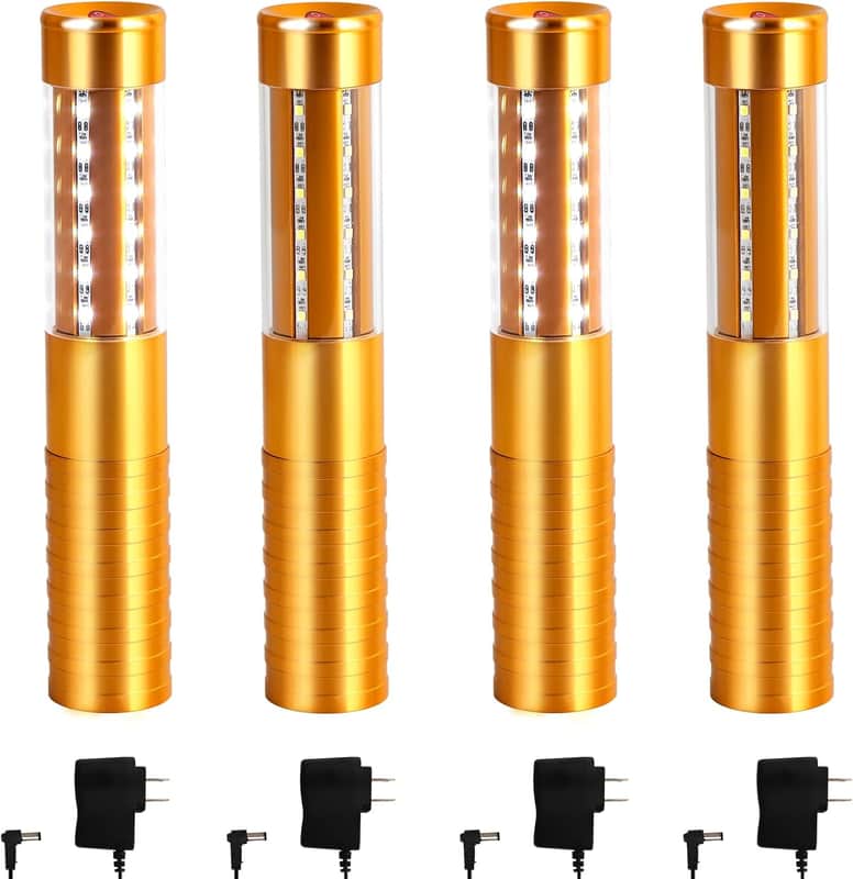 LED Strobe Baton Lights, 4 Pack, Rechargeable Handheld Bottle Service Lights for Stage, Nightclub, Wedding, Party, Concert, Bar (Gold) image 1