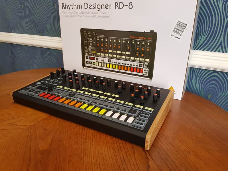 Solid Oak replacement end cheeks for the Behringer RD8, RD9 & LM Drum Drum Machine image 1