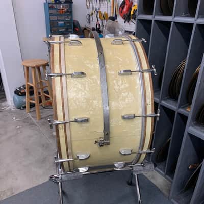 Leedy Vintage Bass Drum 14”x28” 1920’s/1930’s - White Marine Pearl image 20