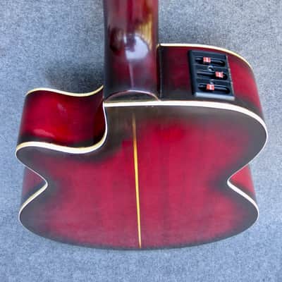 Takamine "Cooder" Guitar ,with Electronics 1980s Red "Sunburst" image 5