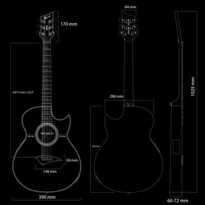 Lindo ORG-SL SlimLine Space Grey Electro Acoustic Guitar with Preamp and Chromatic Tuner - Designed in the UK | Limited Edition image 14