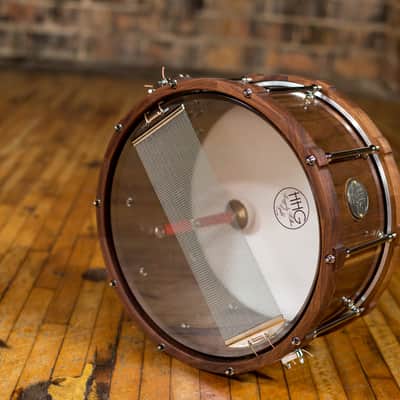 HHG Drums 14x7 Walnut Stave Snare With Wood Hoops, Semi Gloss Lacquer image 10