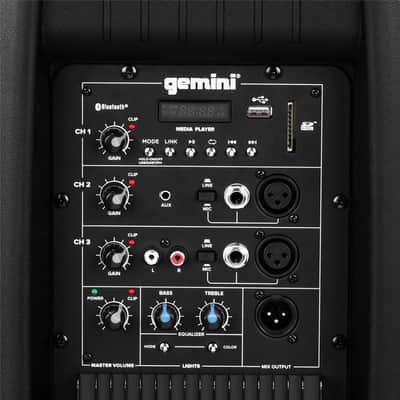 Gemini AS-2115BT-LT-PK 15 2000 Watt 2-Way Full-Range PA Active Bluetooth Loudspeaker with LED Party Lighting, Microphone and Stand image 17