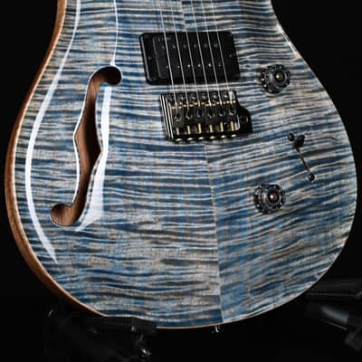 PRS Custom 24 Semi-Hollow w/ Artist Grade Flame Maple Top & Awabi Birds- Faded Indigo 2026 (0424438) image 11