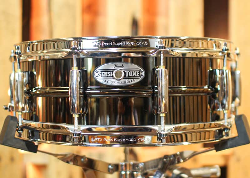 Pearl 14x5 SensiTone Heritage Alloy Black Nickel over Brass Snare Drum image 1