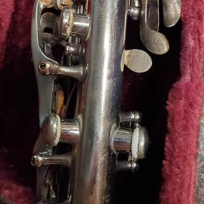 AT Metal Clarinet in Bb new leather pads 1930's ? 1940's - Nickel chrome VIDEO image 20