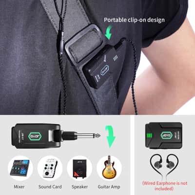 JOYO Wireless in Ear Monitor System 2.4G Wireless IEM System with Transmitter Clip on Receiver Automatic Pairing in-Ear Monitoring for Studio,Guitar,DJ,Live Performance (JW-07) image 2