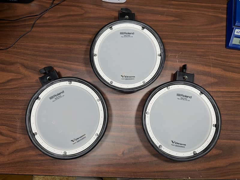 Roland PDX-8 Dual Trigger Mesh Head V-Drum Pad 3 Pack - Q0N2410 - NOB TD-17 OEM image 1