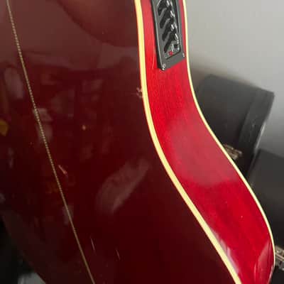 Carlo Robelli BW-F414THCE Thin-Body Acoustic Electric Guitar - Red Gloss image 9
