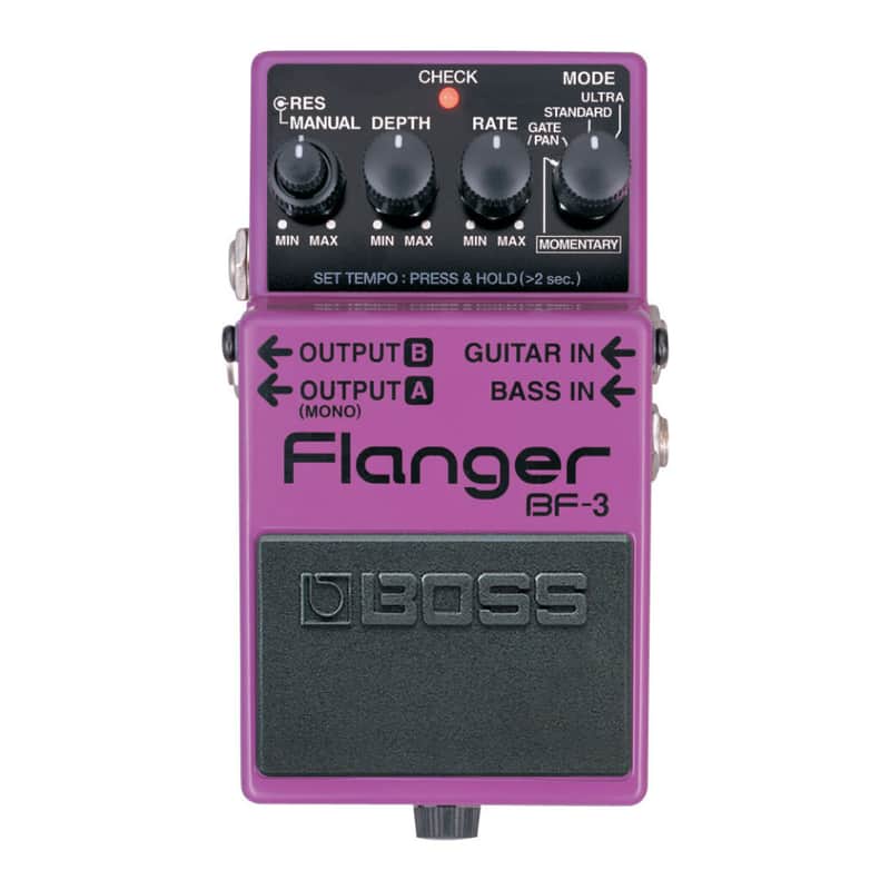 BOSS BF-3 Flanger Ultra and Gate/Pan Modes Guitar Effects Pedal with Guitar and Bass Inputs and Stereo Outputs for Guitarists and Bassists image 1