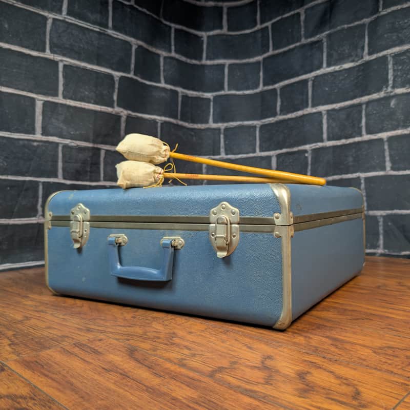 Rogers Vintage Blue Snare Drum Case + Rogers 4843 Mallets w/ Cover 1956–1965 image 1