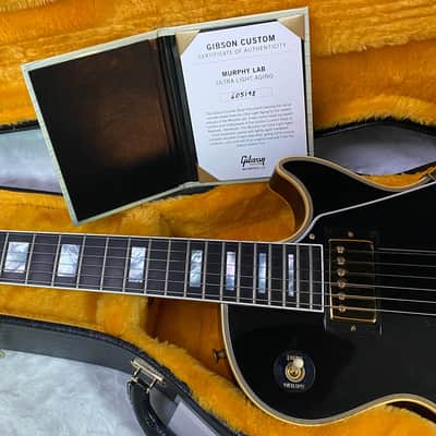 NEW! Gibson Custom Shop Murphy Lab '68 Les Paul Custom Reissue Ultra Light Aged Ebony Authorized Dealer - 9.6 lbs - G07313 image 13