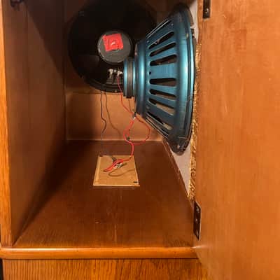 Rotary Connection 1x12/1x10 2 speaker guitar cab. 8 ohms. Vintage MCM style. Front and side firing speakers. Vintage Utah and Rola inside. Open or closed options. 2026 - Wood image 15