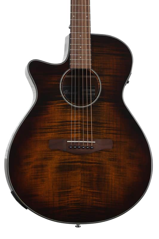 Ibanez AEG70L Left-Handed Acoustic-Electric Guitar - Tiger Burst High Gloss image 1