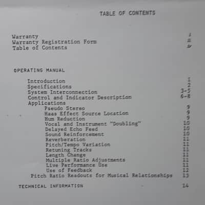Eventide Harmonizer Instruction Manual image 6