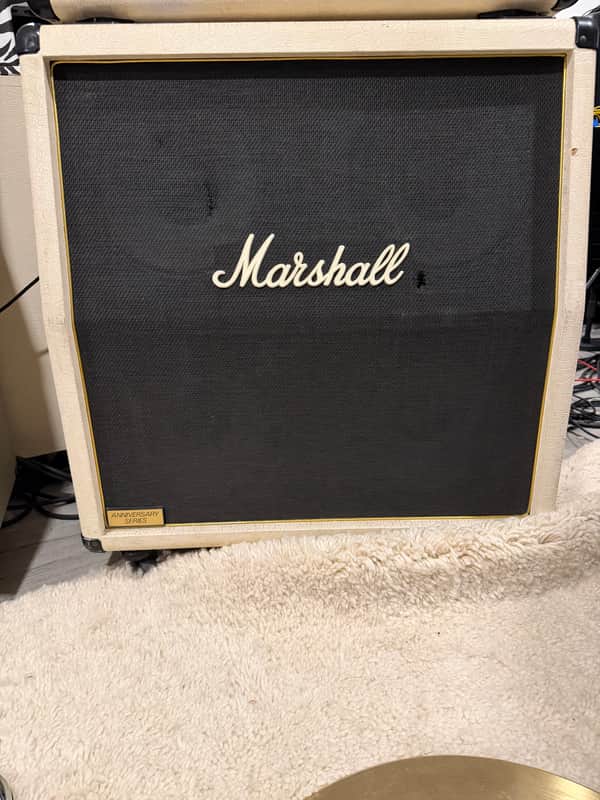 White Marshall JCM 800 Lead Series Model 1960A 4x12" Angled Guitar Speaker Cabinet 1981 - 1990 - White image 1