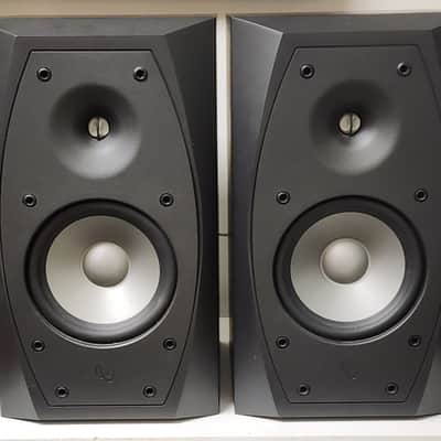 Infinity Entra One Bookshelf Speakers Pair Missing Covers 15"H x 8.5"W x 9.5D image 1