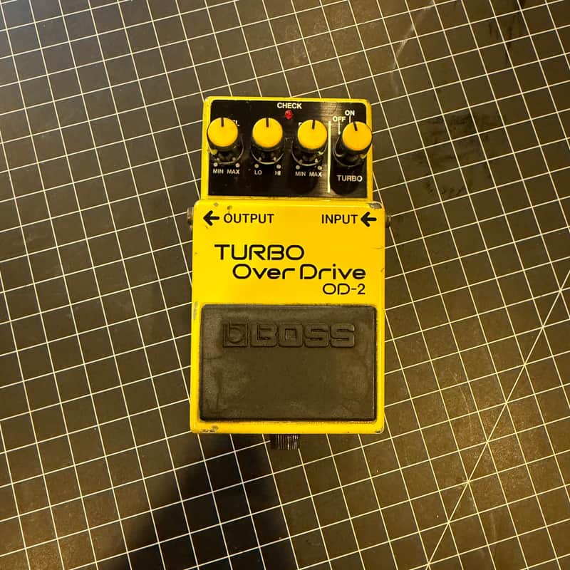 Boss OD-2 Turbo OverDrive (Black Label) 1985 (see serial) - Yellow - MIJ image 1