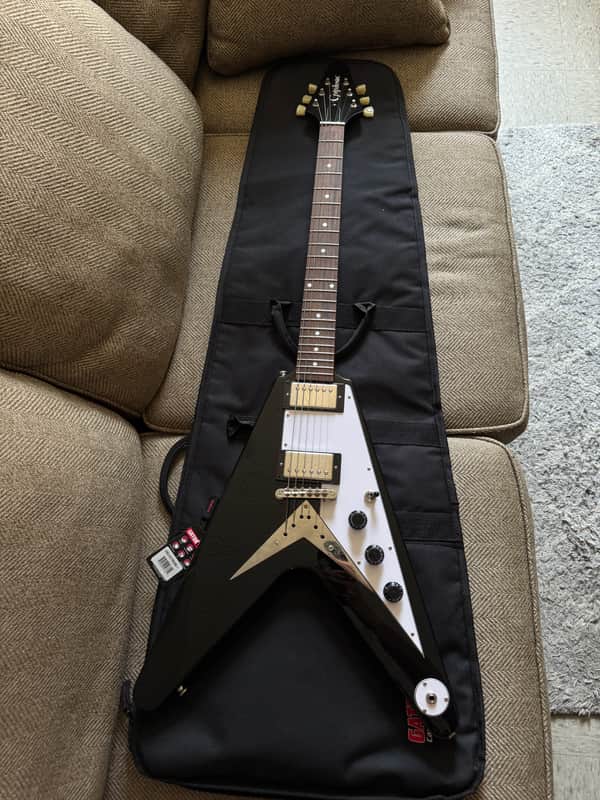 Epiphone Flying V Solid Body Electric Guitar - Ebony image 1