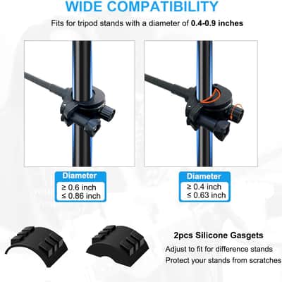 Phone Holder for Mic Stand, Mic Stand Phone Holder [10" Long Flexible Gooseneck Arm] Cell Phone Holder for Microphone Stand, iPhone Music Stand Holder image 2